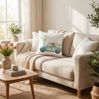 Easter Pillow Cover Bunny Throw Pillow Case Decorative Cushion Cover for Holiday Decor, Home, Sofa, Living Room, Bedroom
