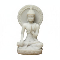Zen Theme Buddha Statue Spiritual Gift Resin Buddha Statue Good Luck Symbol Sandstone Resin Sculpture Handmade Craft for Meditation Practitioners, Feng Shui Enthusiasts, Living Room, Mindful Movement Studio, Entrance Hall, Office Desk