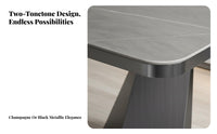 Light Luxury Aesthetic Geometric Base Side Table Italian design Geometric Pedestal Table Stone-Look Top Living Room Furniture multi-functional Use for Interior Designers, Apartment Dwellers, Homeowners, Balcony, Small Spaces, Bedroom, Entryway