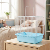 Extra Large Hamster Cage and Large Hamster Cage Villa, Two-Tier Syrian Hamster Cage with Iron Wire and Tray for Golden Hamster Habitat