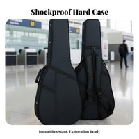 Flight-Approved-Able Acoustic Guitar Case Soft Interior Lining Classical Guitar Carrying Case Thick Padding Instrument Carrier Long-Lasting Construction for Guitarists, Performers, Travel, Touring, Rehearsals, Music Lessons