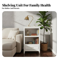 Multi-Tier Shelving unit with Drawers timeless Design shelving unit long-lasting Construction Storage Furniture Adjustable Shelves for Book Lovers, Students, Homeowners, Study Room, Bedroom