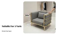 3 Pieces space-saving Size Metal Frame Sofa and Table Set Minimalist Design Indoor Furniture Comfortable Upholstery Lounge Group Low Maintenance for Business Owners, Office Managers, Entertainers, Bimmediatelyique, Reception Area, Waiting Room