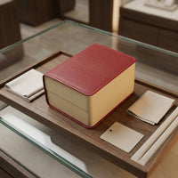 Straw-Textured PU Leather Watch Box Flip-Top Watch Display Box Hinged Lid Accessory Storage Padded Insert