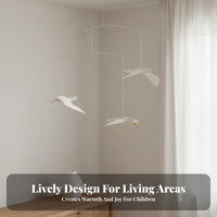 Kinetic Art Crane Ceiling Mobile Elegant Design Swallow Hanging Decor Calming Atmosphere for Homeowners, Adults, Living Room, Bedroom, Study