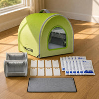 Cat Cooling Igloo Bed for Summer with Ice Crystal Packs