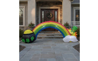 Giant Inflatable Arch with Leprechaun Outdoor Inflatable Rainbow Arch Inflatable Rainbow Archway Lighted for Homeowners, Garden