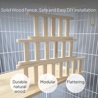 Hardwood Cat Fence Protective Barrier for Cat Enclosure