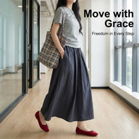 Skirt for Women High Waisted Flared Midi with Tie Detail, Polyester Blend Summer for Petite Ladies and Teens, Flattering Fit