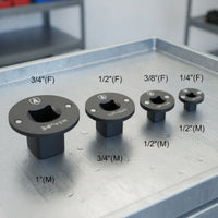 4 Pieces Impact Socket Adapter Black Metal Compact Design Socket Adapter Hand Tools Laser-Etched Markings Flanged Top