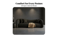 Curved 3-Seater Sofa Italian design Couch Retro-Inspired Seating Furniture for Small Apartment Dwellers, Families, Reception Area, cosmetology studio, Lounge