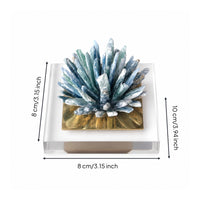Crystal Cluster Ornament Modern Sculpture with Acrylic Base Crystal Figurine Upscale Paperweight Exquisite for Desk, Office