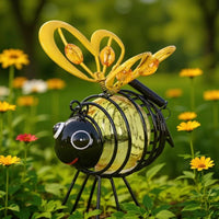 Bee Ornament with Sunlight Collector LED Sun-Powered Bee Ornament Energy-Saving for Yard