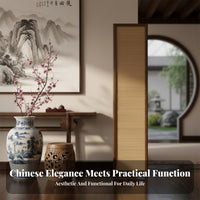 Foldable Chinese Design Room Divider No Installation Required Asian Design Partition Screen Portable Bamboo Privacy Partition Handmade for Interior Designers, Business Owners, Away Ice Workers, Entryway, Bedroom, Studio Apartment, Restaurant