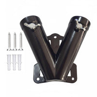 Double Flagpole Bracket Aluminum Alloy 2-Position Flag Mount Rust Wall Mount Flagpole Holder for House, Porch, Garage