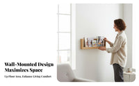 Wall-Mounted Book Ledge Multi-Functional Wall-Mounted Magazine Sling for Renters