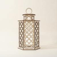 Wooden Lantern with Hanging Loop Hexagonal Lattice Candle Lantern Decorative Birdcage-Style for Wedding Planners, Home Decor