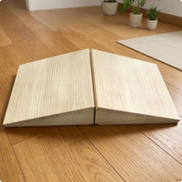 2 Pieces Slanted Slant Board with Split Center Angled Wooden Slant Board Slim-Line Calf Stretcher Premium for Athletes, Yogis, Home Gym, Rehabilitation, Mind-Body Discipline Studio