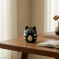 Cat Figurine Sculpted Cat Ornament Minimalist Whimsical for Shelf, Tabletop