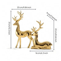 Deer Figurine Mirrored Deer Figurine Glossy Figurines for TV Cabinet