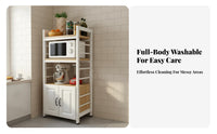 Microwave Oven Stand Multifunctional Microwave Stand with Cabinet Space Saving Multi-Tier Storage Rack for Homeowners, Families, Balcony, Living Room