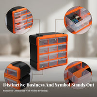 Pull-out Drawers 12-Drawer Parts Organizer Compact Size Small Parts Organizer Easy to Sort Drawer Storage Cabinet Quick Item View