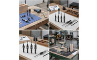 13 Pieces Woodworking Countersink Tool Set with Hex Shanks Pilot Hole Countersink Drill Bit Quick Change Wood Drilling Set Adjustable for Woodworkers, Carpenters, Cabinet Making, Furniture Assembly
