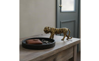 Chinese Astrological Tiger Figurine Detailed Craftsmanship Vintage Tiger Paperweight Handmade Desk Ornament for Collectors, Study Room, Office
