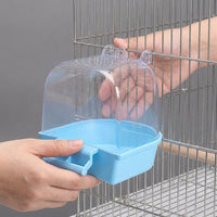Bird Bathtub and Parrot Bathing Station with Perch, See-through Design for Small Birds, Canary and Budgie Bath with Suction Cups, SIZE-25