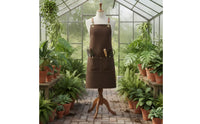 Large Front Pocket Cross-Back Apron Long Work Apron Leather-Look Strap Tabs Workwear Adjustable for Kitchen, Gardening, Service