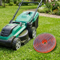 Blue Bristles Nylon Brush Head Orange Base Trimmer Brush Head Mounting Hole Garden Tool Part Easy to Install for Cleaning Work, Grass Trimming