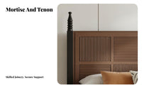 Vintage Cane Panel Bed French Retro Design Bedroom Furniture High-End Feel Bedstead for partners, Homeowners, Guest Room, Villa, Home