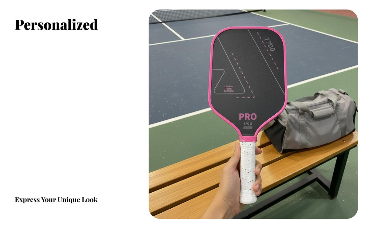 Pickleball Paddle Single-Piece Construction Premium Carbon Fiber Pickleball Paddle High Rotation Non-Slip Grip for Professionals