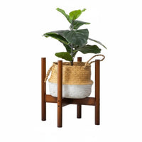 Minimalist Design Cross-Bracket Pot Stand Stable Structure Floor Plant Support Polished Finish House Decoration Easy Assembly for Gardeners, Homeowners, Interior Decorators, Balcony, Living Room, Indoors, Bedroom