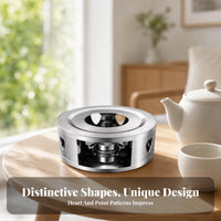 Ventilated Stainless Steel Teapot Warmer Round Stainless Steel Tea Warmer Low-Silhouette Tableware Accessory Sturdy