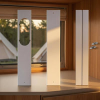 3 Pieces Light Gray-White Portable Air Conditioner Window Seal Panel Flat Portable a and C Window Kit Panel Straight-Edged Cooling Accessory Oval Cutout