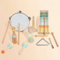 8 Pieces Percussion Set with Xylophone Early-Learning Young Child Instrument Set Preschool for Young Children