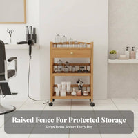 Salon Utility Cart Easy to Move Mobile Storage Rack on Wheels 3-Tier Rolling Cart Space-Saving Mobile Storage Organizer