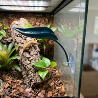 Realistic Basking Perch for Geckos, Aquatic Tank Accessories, Artificial Leaf Decoration with Suction Cup Reptile Resting Area