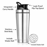 Stainless Bottle with Mixing Ball, 304 Food Grade Metal Powder Mixer, Double Layer Insulation for Fitness Enthusiast