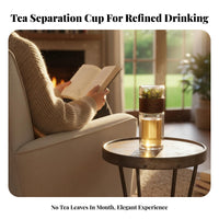Tea Water Separation Bottle Anti-Scald Double Wall Glass Tea Infuser Double Wall Glass Tumbler for Commuters, Office Workers, Home, Desk, Car