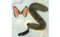 Animal Ears and Tail Set Furry Textile Headband with Animal Ears and Tail Oversized Costume Accessory for Cosplay, Anime Conventions