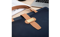 Hand Carry A4 Document Bag Large Capacity Leather File Bag Wear-Resistant Portable Contract Folder 2 Pockets for Professionals, Business People, Travel