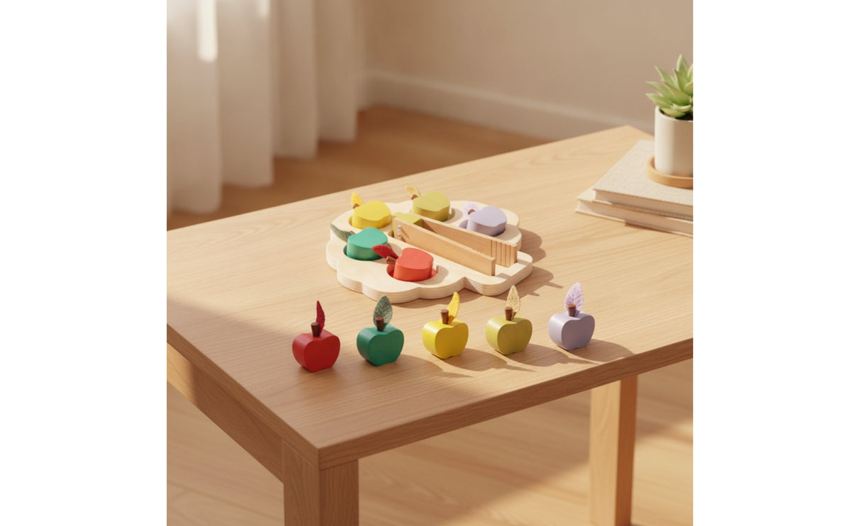 Child-Led Color Matching Toy Hand-Eye Coordination Color Sorting Toy Hands-on Wooden Board with Tongs Toddler-Friendly for Preschoolers