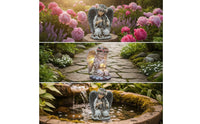 Outdoor Angel Statue with Solar Light Lighted Solar Angel Statue Weatherproof Lawn Ornament Freestanding for Pathways