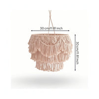Boho Lamp Shade with Tassels Handwoven Macrame Lampshade Boho Lamp Shade Bohemian Cream-Beige for Decorators, Bedroom