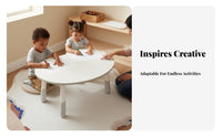 Ergonomic Shape ovalShaped childs' Table child-safe Design children's Furniture glossy Finish Play Desk and Chair Easy to Clean for Preschoolers, young children, Kindergarten educators, Learning Activities, Playroom, Daycare hub, Bedroom