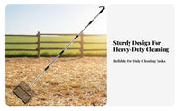 Cat Litter Sifter with Long Handle Rustproof Long Handle Litter Shovel Stainless Steel Waste Shovel Non-Slip Grip for Farm, Barn