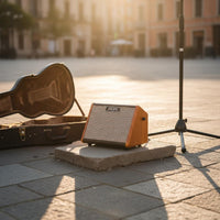 Multiple Inputs Bluetooth Guitar Amp Vocal Input Input Rechargeable Busking Amp Compact Size for Guitarists