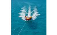 Multi-Color Boat Towable Tube Pull-Behind Inflatable Towable with Handles Heavy-Duty Inflatable Boat Tube Long-Lasting for Boaters, Families, Lake